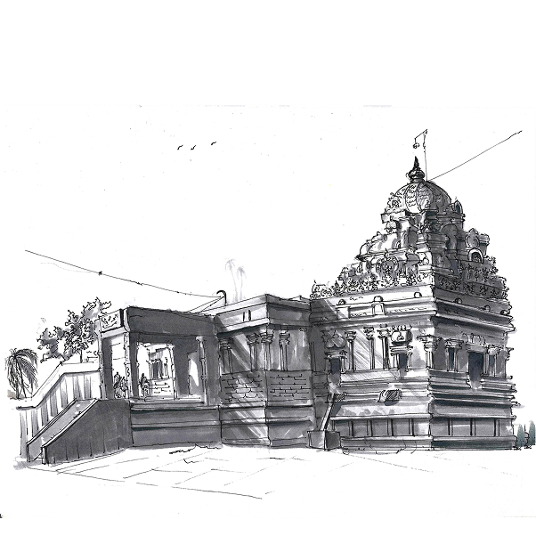 Illustration of Thanjamamani Kovil, from the Divya Desam book
