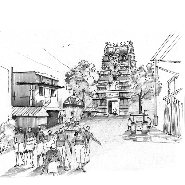 Illustration of Thiru Indalur, from the Divya Desam book
